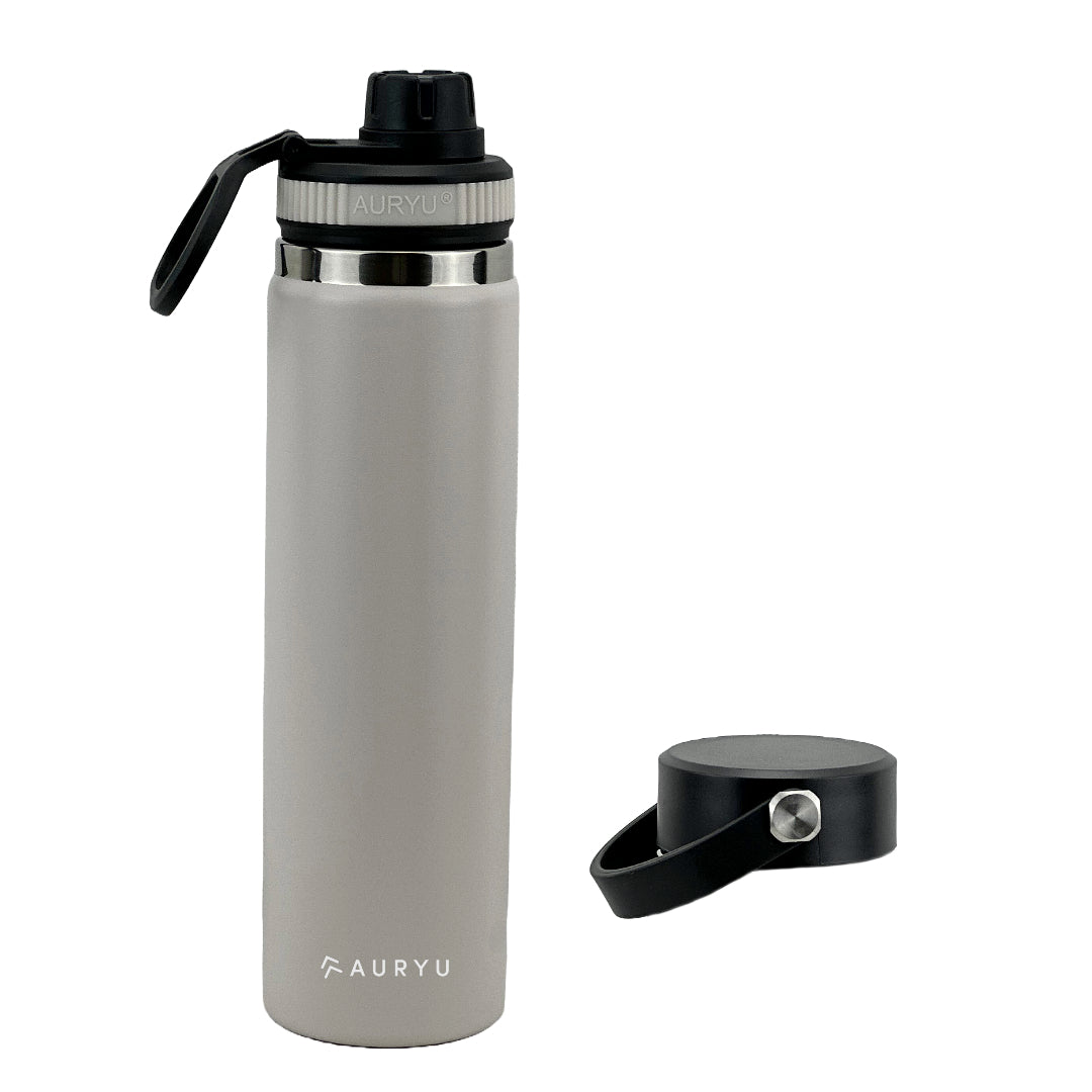 24oz Triple-Walled Insulated Stainless Steel Water Bottle - Wide Mouth - Standard Lid plus a Bonus Spout Lid Included